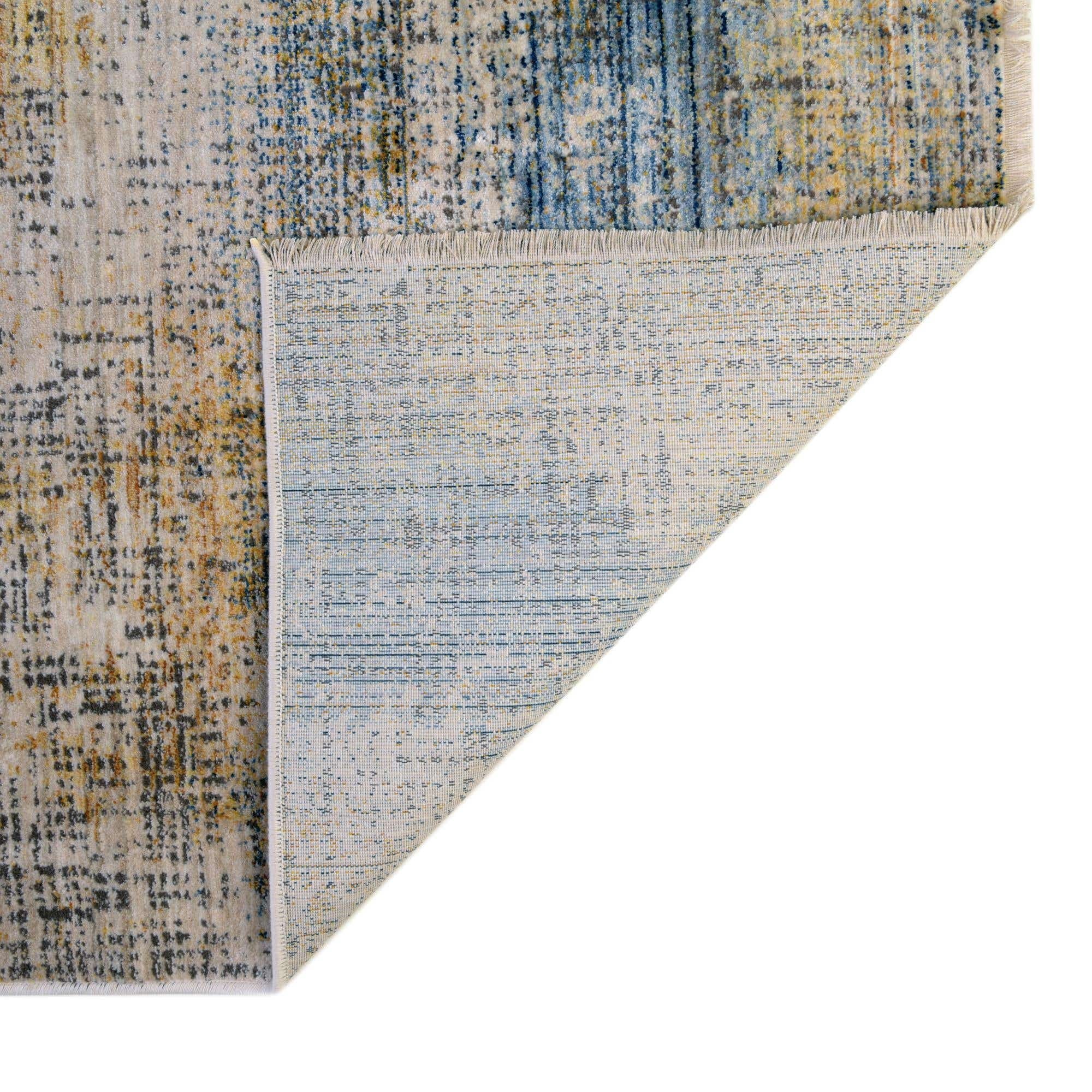 8 Ft Square Blue Ivory Medium Rug A2196