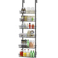Black Over the Door Pantry Organizer with 6 Tier Adjustable Shelves K71242