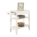 White 3-Tier End Table with Drawer O3388