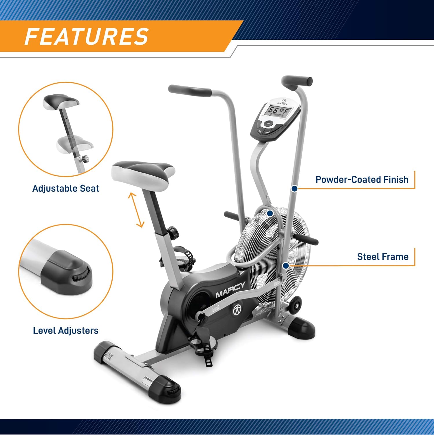 Black Exercise Upright Fan Bike K6802