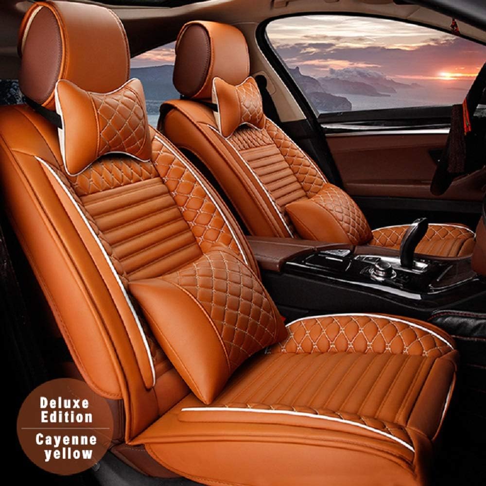 Black & Red PU Leather 5-Seat Car Seat Cover Full Set T816