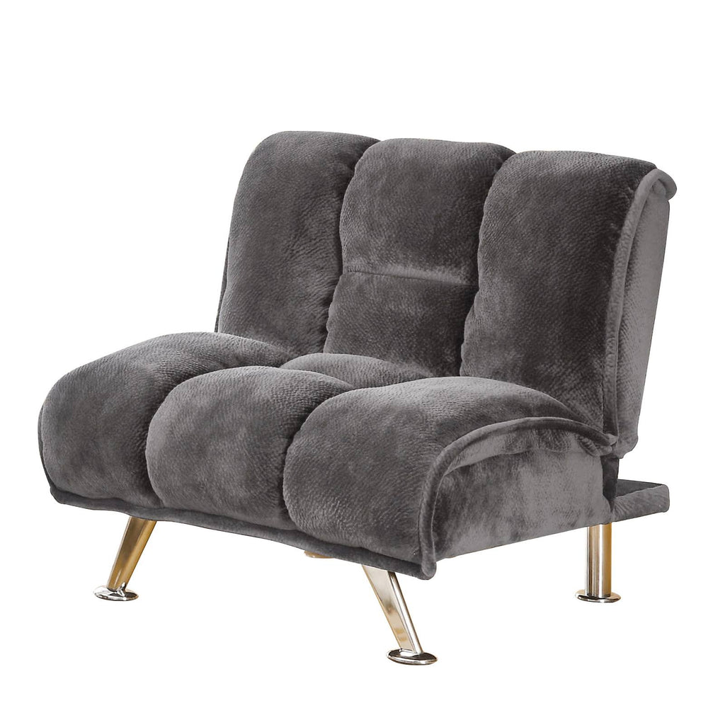 Gray Convertible Fabric Chair with Metal Legs J46073