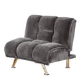 Gray Convertible Fabric Chair with Metal Legs J46073
