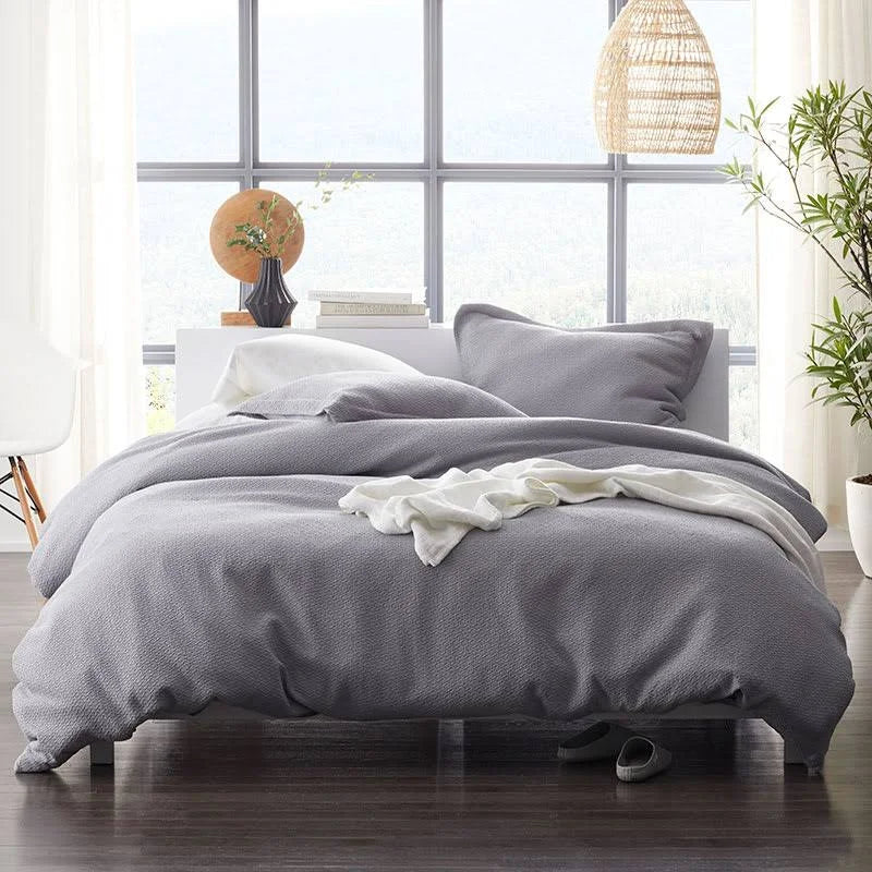 White Geometric Cotton Reversible Full Duvet Cover T734