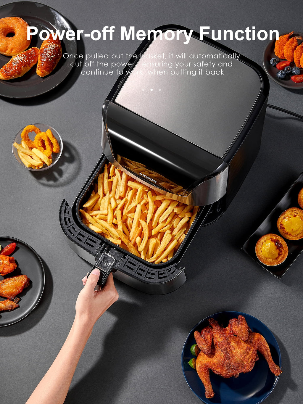 Air Fryer 5.8Qt, Dishwasher-Safe, 40 Recipe F468
