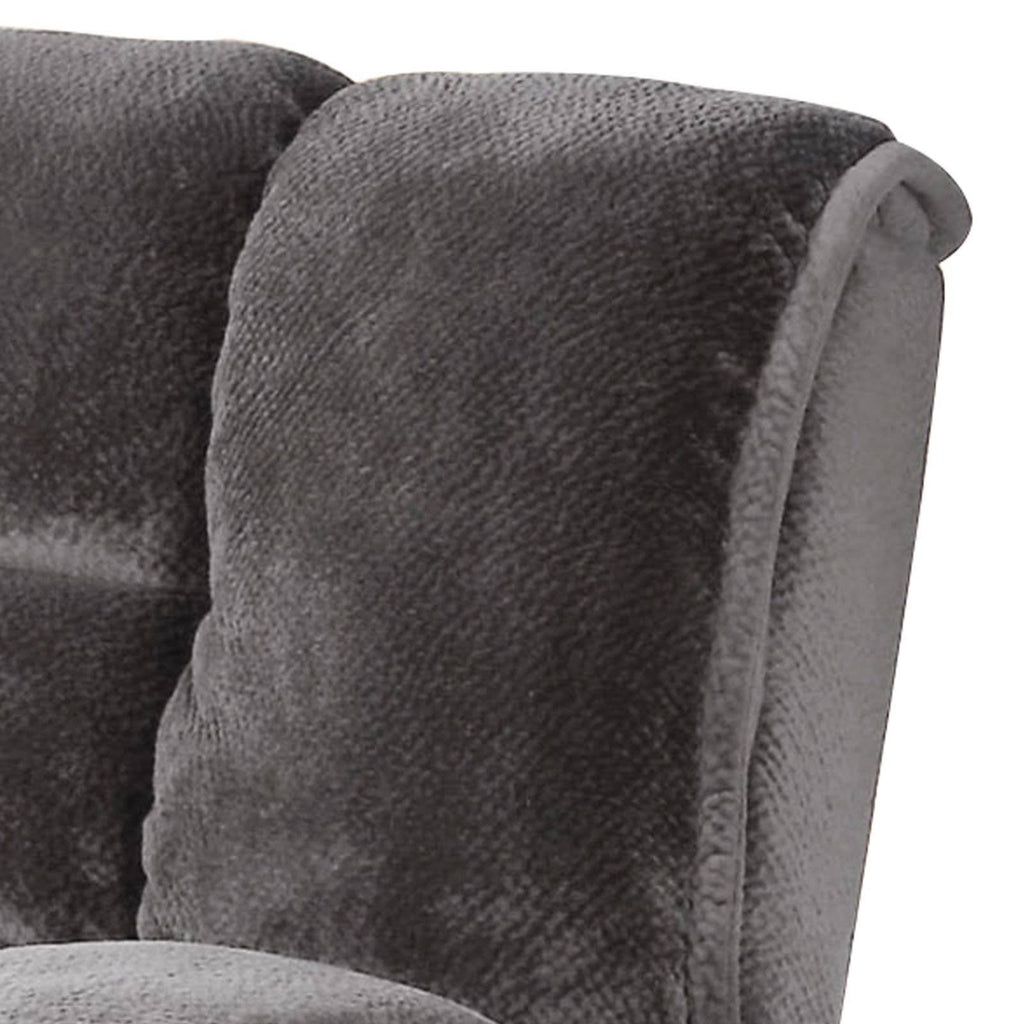 Gray Convertible Fabric Chair with Metal Legs J46073