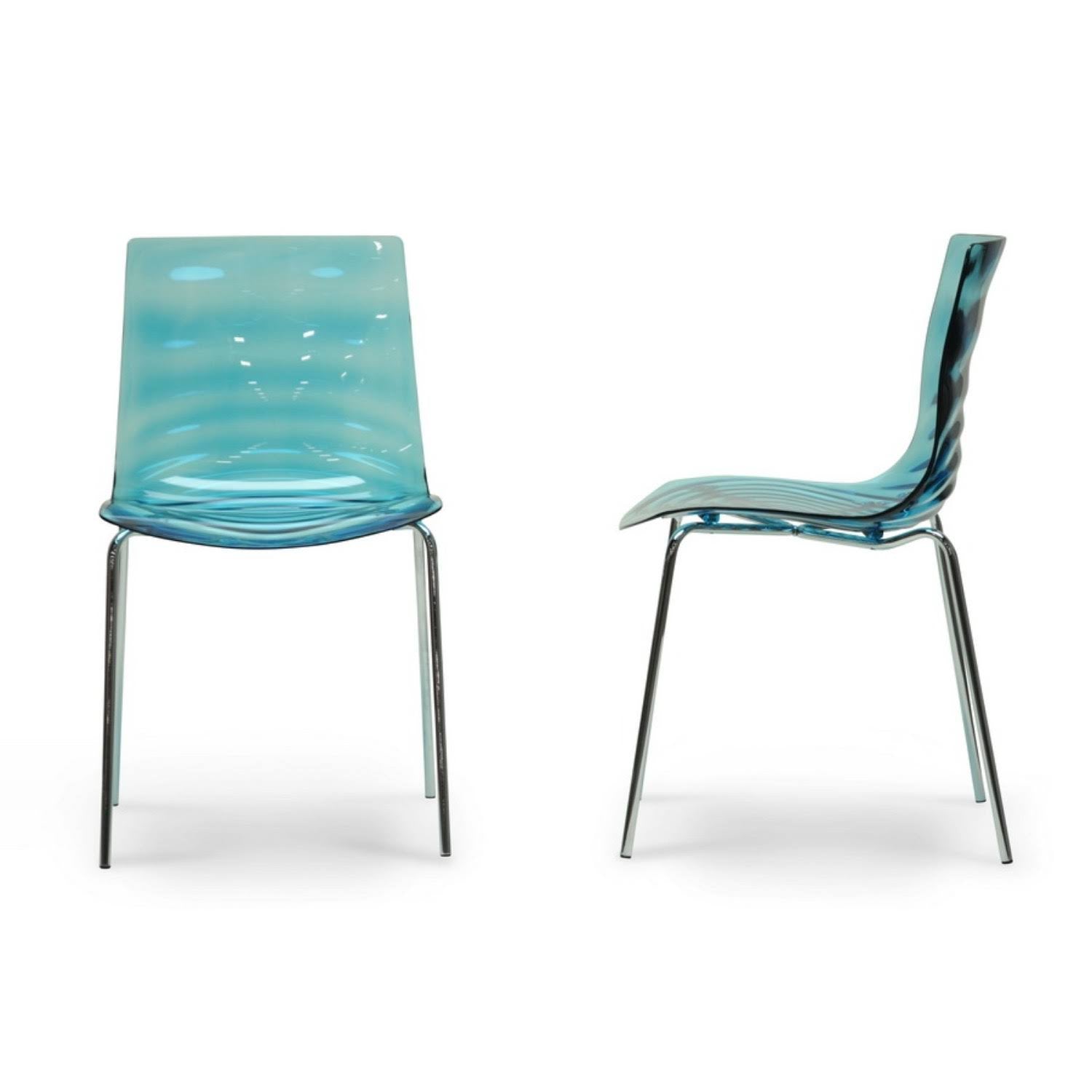 Blue Plastic Dining Chair (Set of 2) S595081