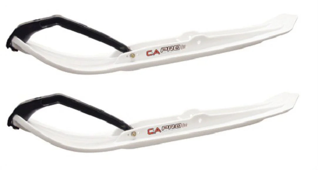 White MTX Snowmobile Skis with 10" Round Bars Complete Kit I507338