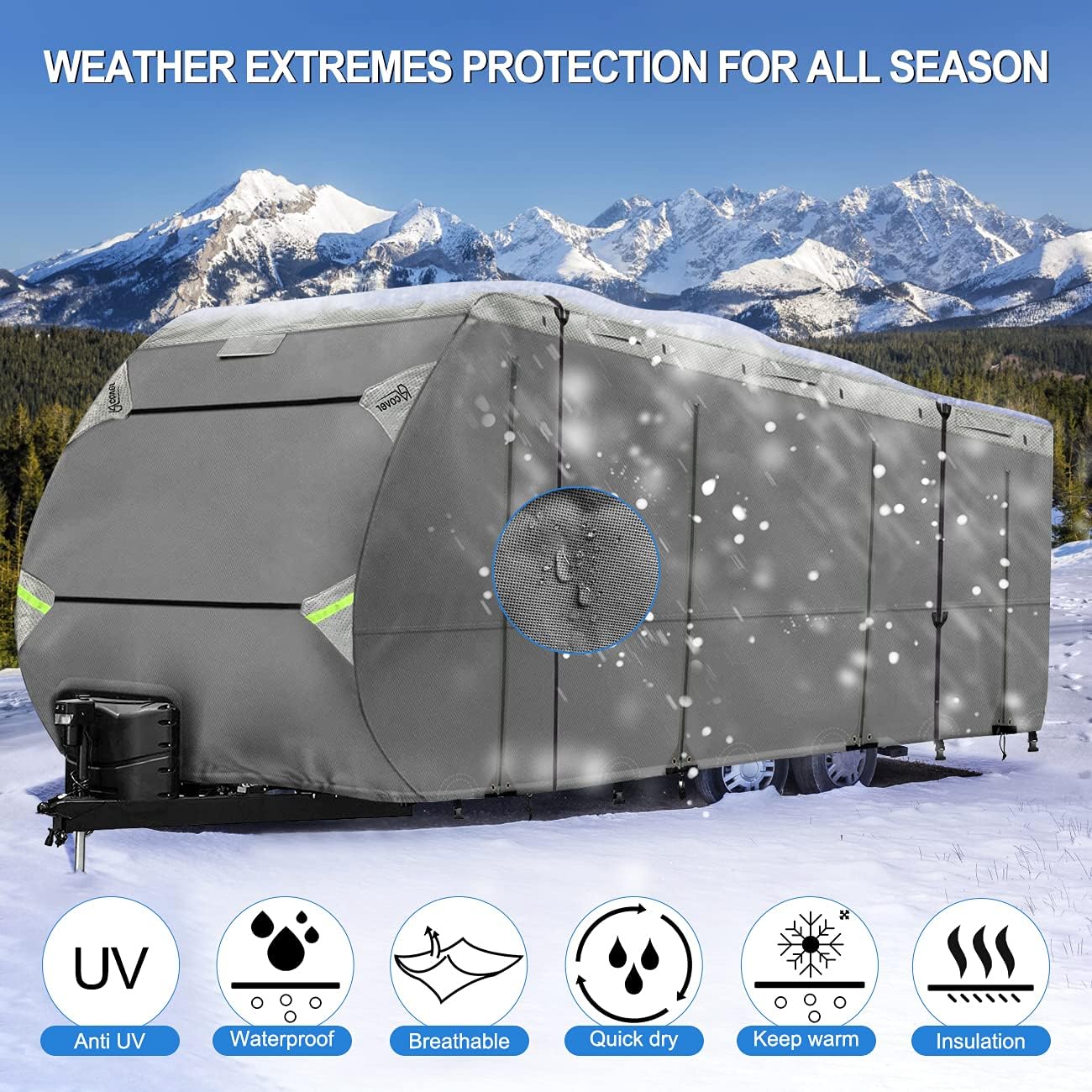 Non-Woven Fabric Waterproof RV Cover Fits 18’ - 20’ TT D837