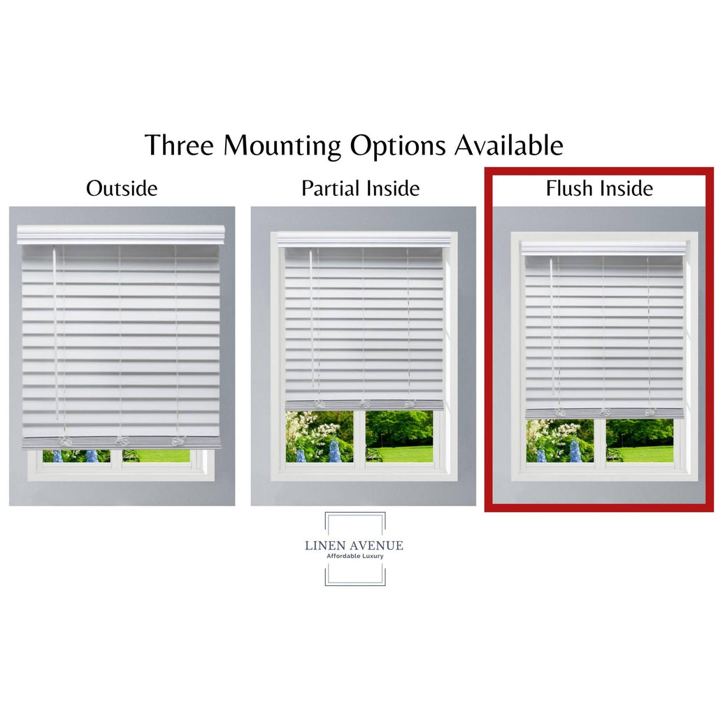 White Cordless Faux Wood Blind Z310