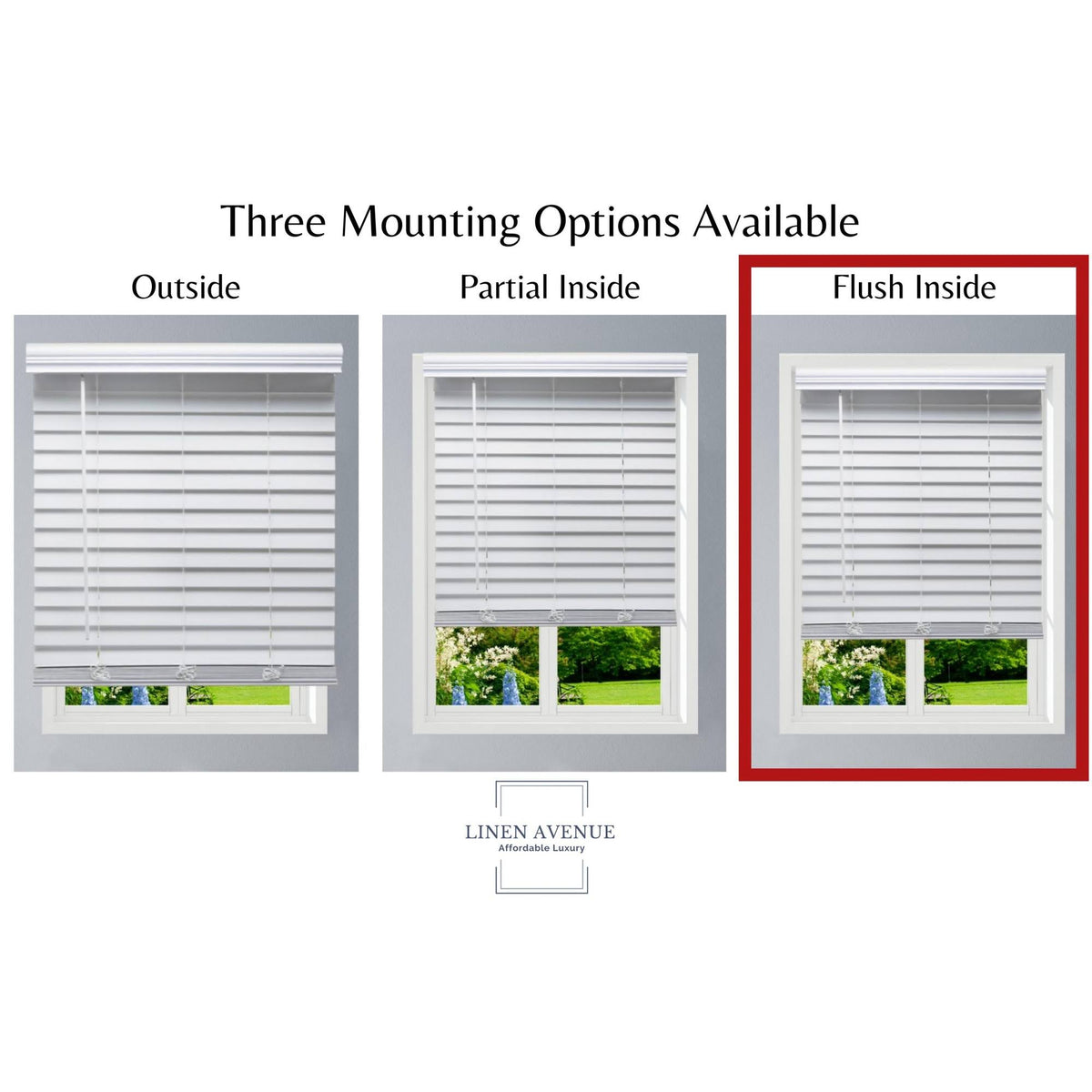White Cordless Faux Wood Blind Z310