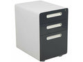 3 Drawer Mobile File Cabinet in White and Charcoal X538534