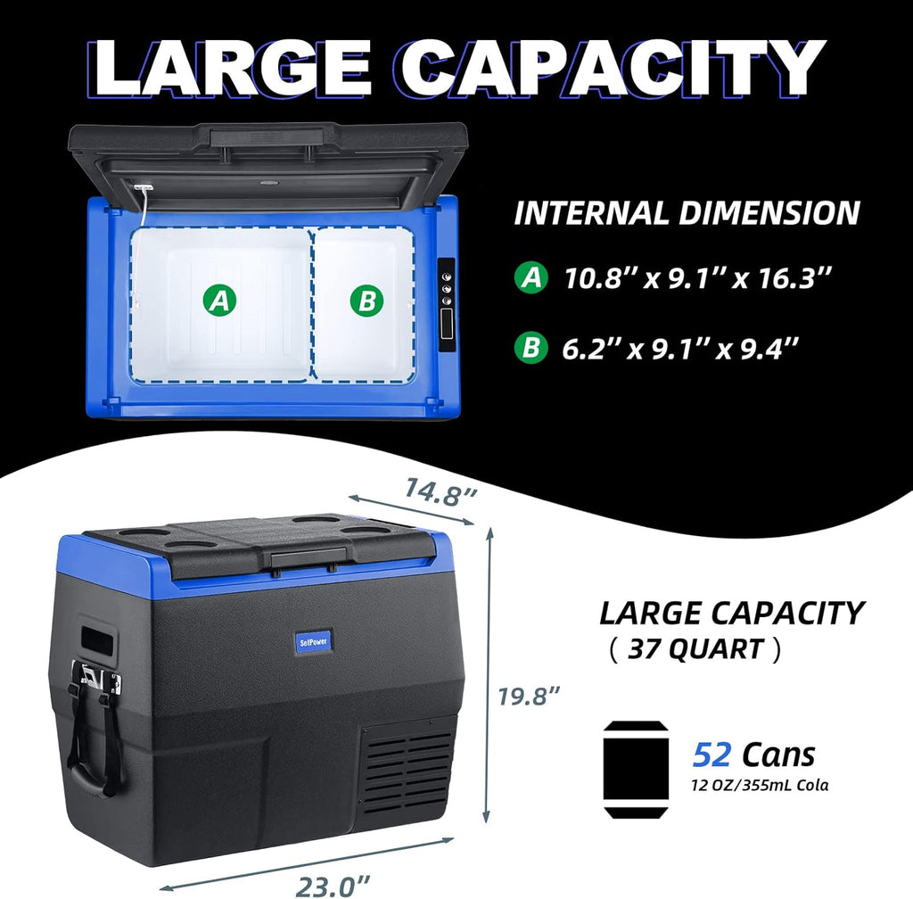 12 Volt Portable Car Refrigerator Freezer with Wheels T905780