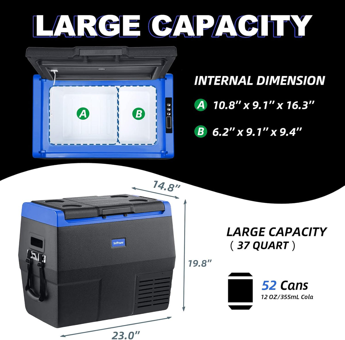 12 Volt Portable Car Refrigerator Freezer with Wheels T905780