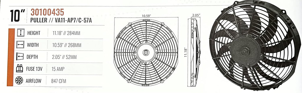 10" 12 Volt Low Profile Fan Puller O32890