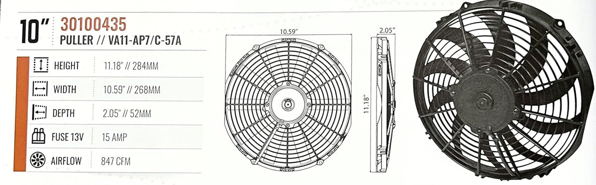 10" 12 Volt Low Profile Fan Puller O32890