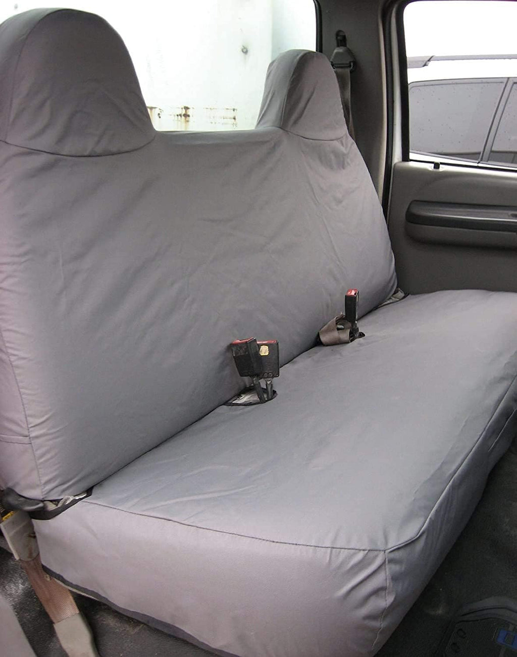 Gray Velour Custom Fit Seat Covers for Ford F250-F550 Work Truck O40537