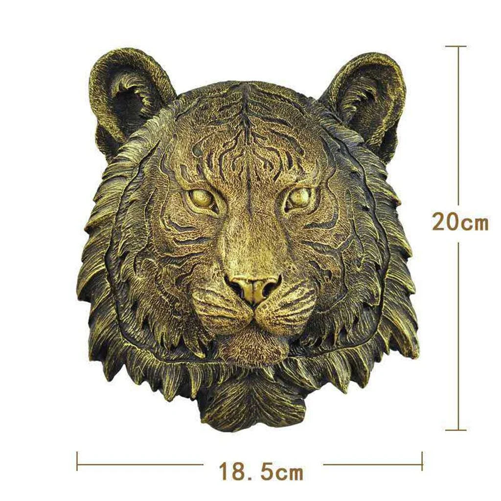 Tigers Mounted Bust Wall Sculpture D748120