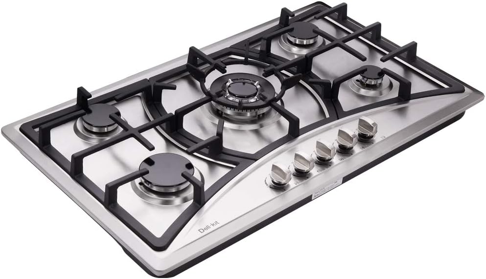 34 Inch 5 Burners Stainless Steel Drop-In Gas Cooktop Z645104
