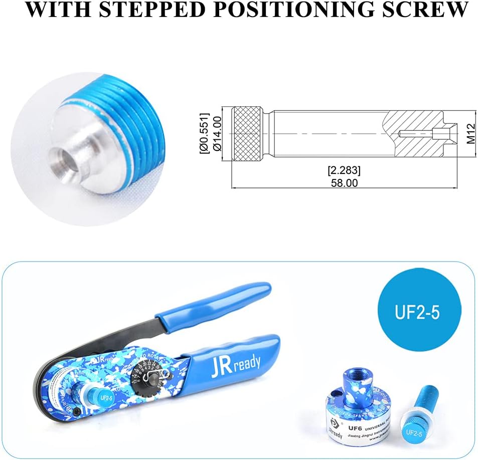Crimping Tool Kit with 5 Adjustable Positioner for Heavy Duty Connector G565101