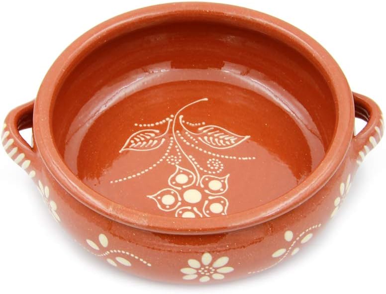 Hand-painted Clay Terracotta Cooking Pot Cazuela F2640