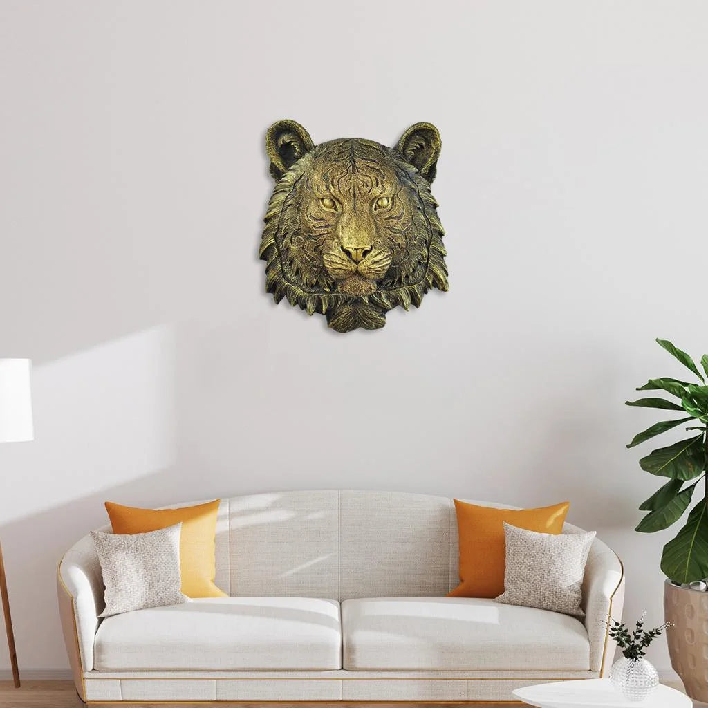 Tigers Mounted Bust Wall Sculpture D748120