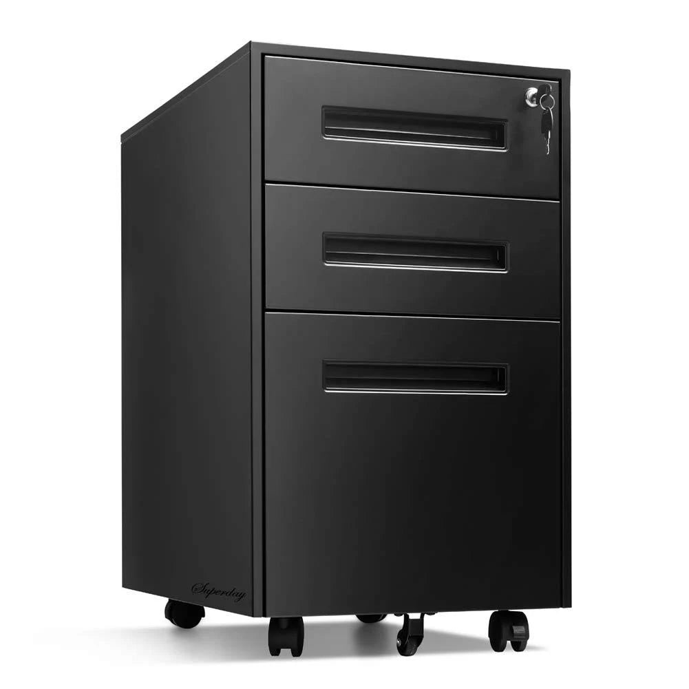 3 Drawer Rolling Metal Locking File Cabinet M274077