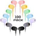 100 Pack Macaron Colors Mixed In-Ear Headphones Y7219