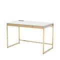 White and Copper Plating 2-Drawer Writing Desk Y8761