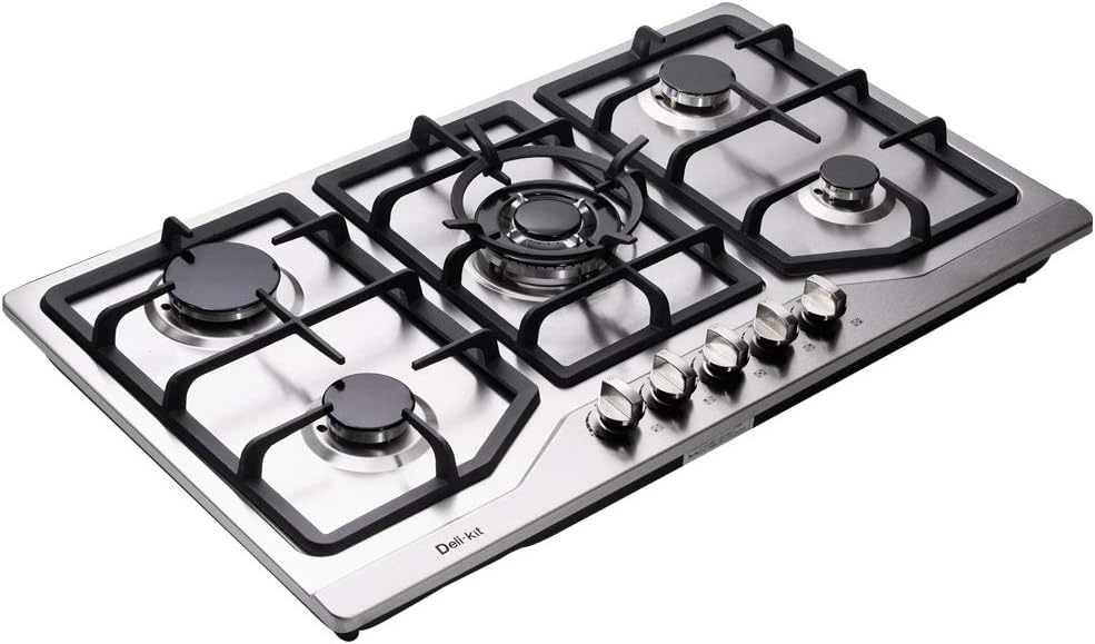 34 Inch 5 Burners Stainless Steel Drop-In Gas Cooktop Z645104