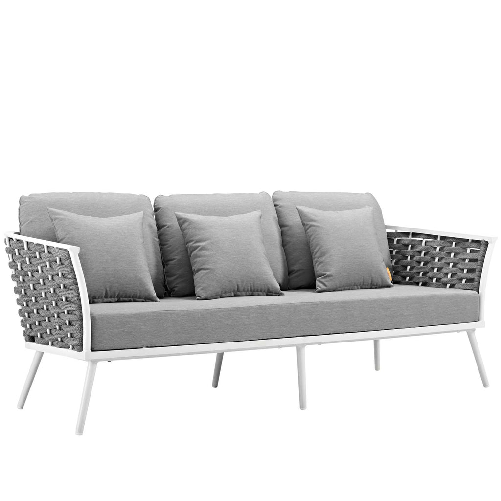 White Gray 3 Piece Outdoor Aluminum Sectional Sofa Set Z367