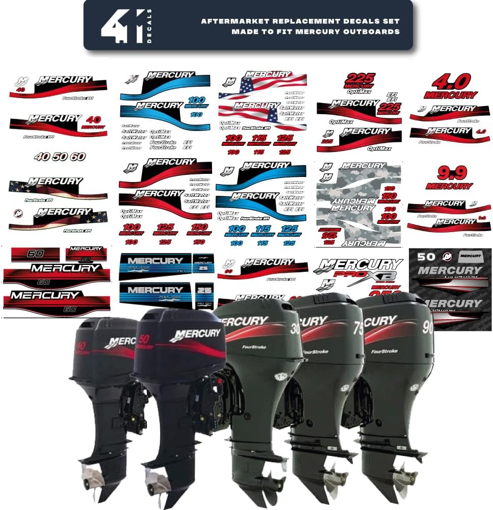 Aftermarket Replacement Outboard Decal Set Pack of 2 A82674