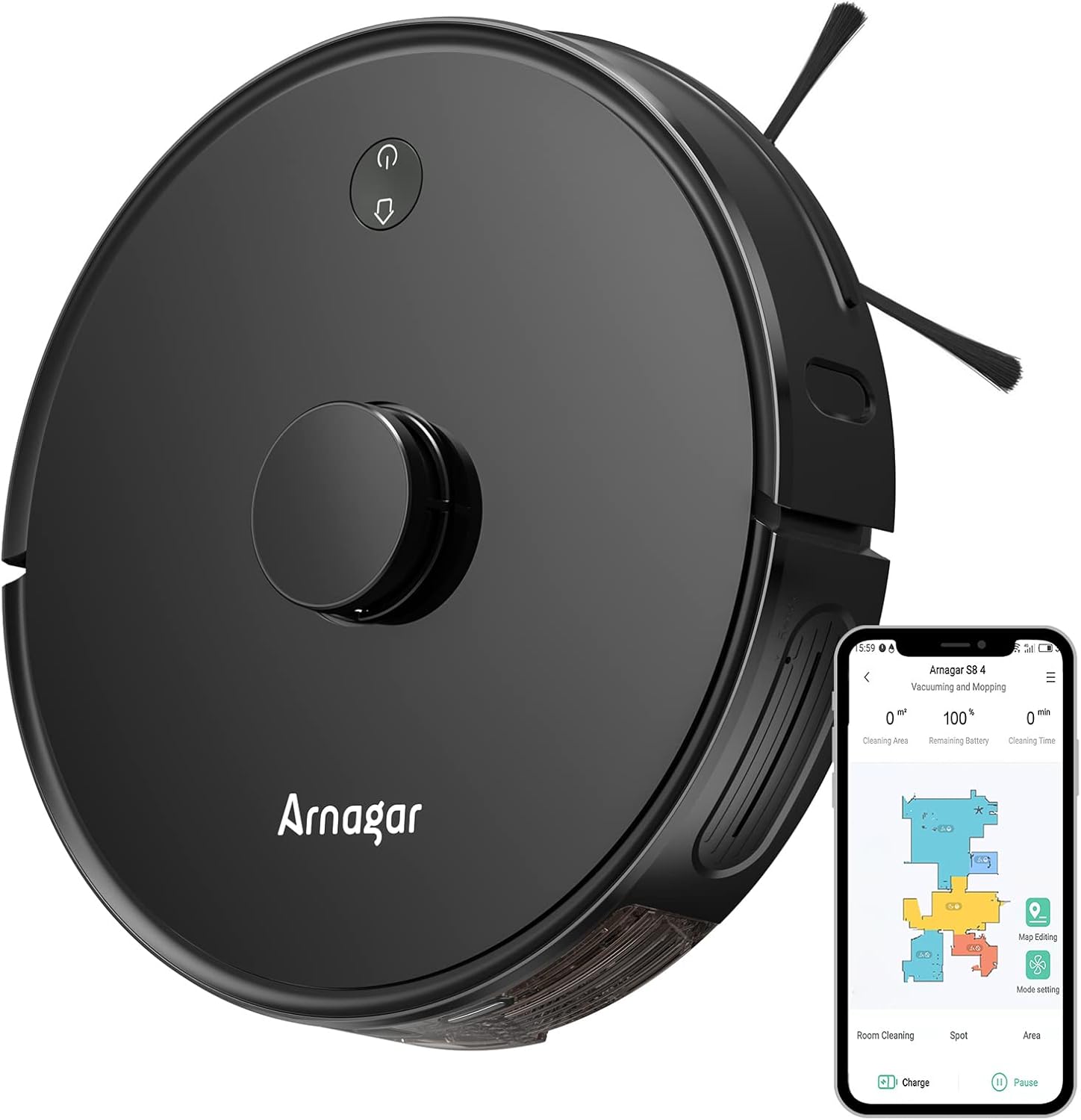 Robot Vacuum and Mop Combo, 3500Pa Suction, 220 Mins Runtime B5360