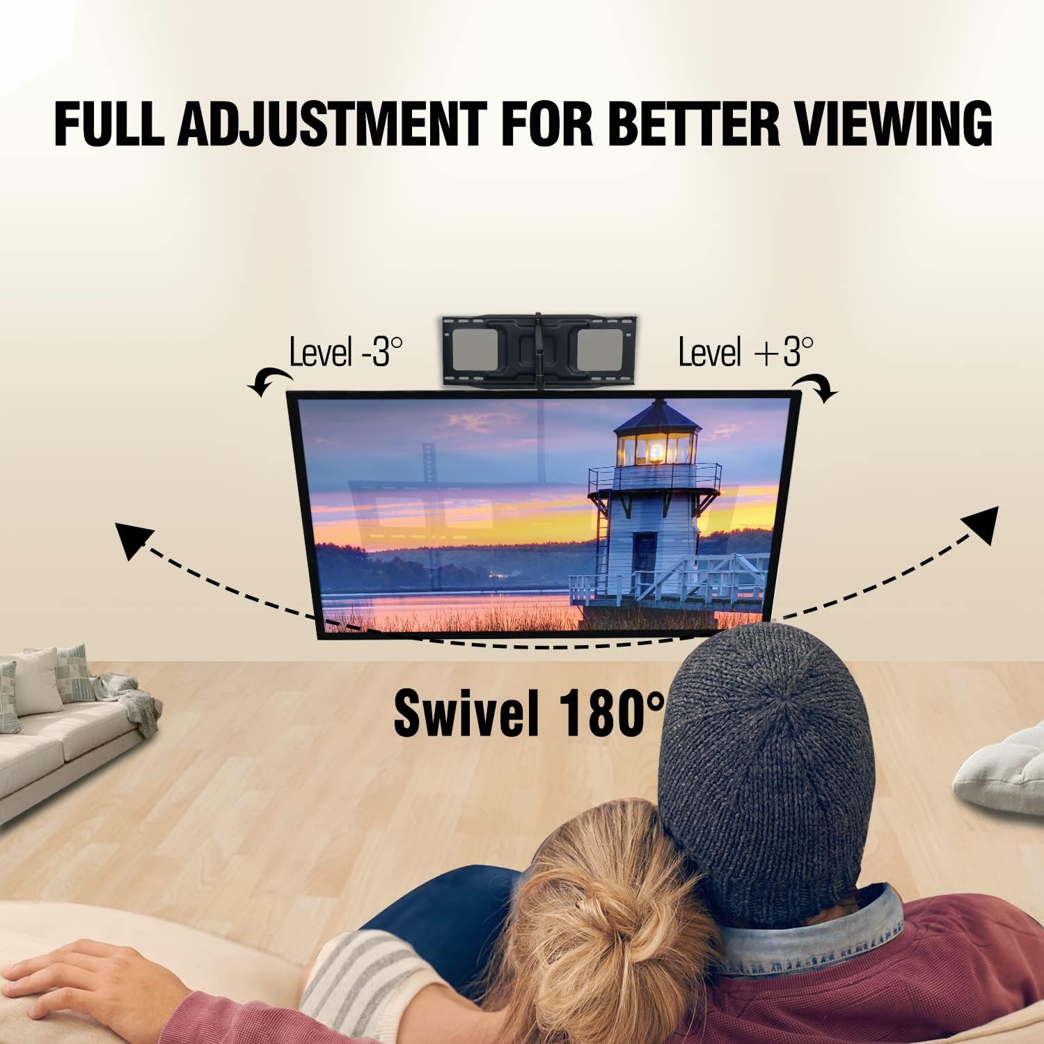 Extra Long Arm Full Motion TV Wall Mount Bracket with 48" Extension Articulating Arm H70478