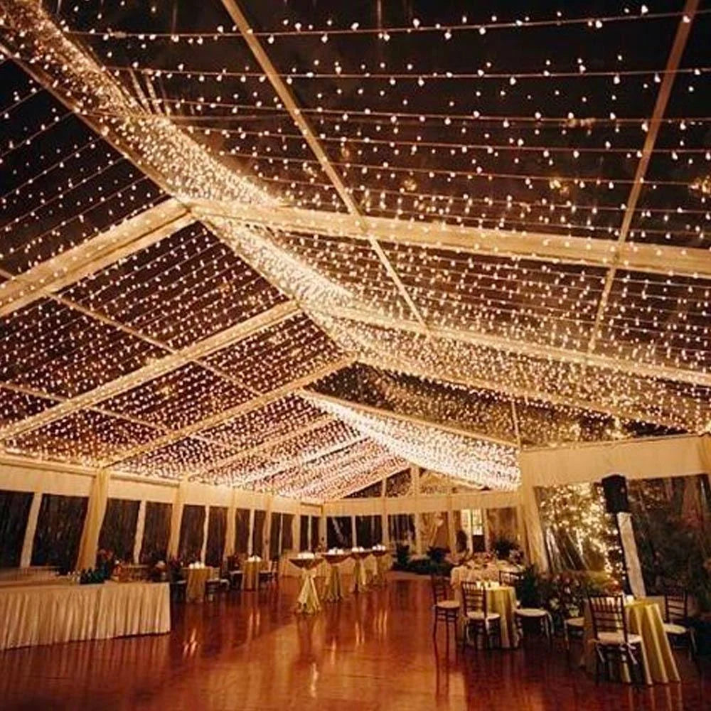 100 Light LED Christmas Mini Light Set, Warm White, White Wire Q6376
