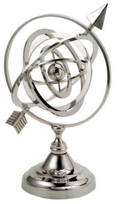 Brass Armillary Sphere with Nickel L87601