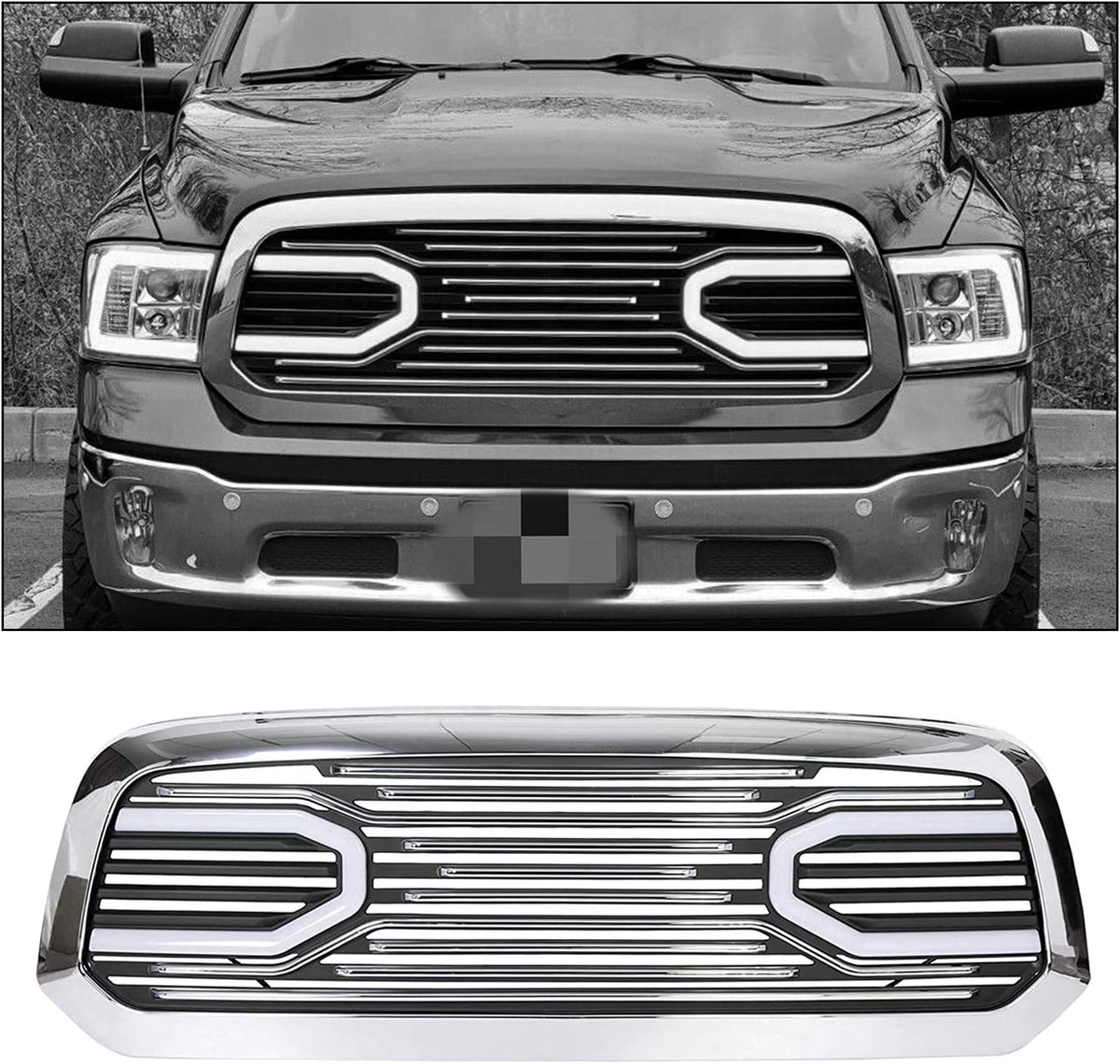 Chrome Front Grille Grill Replacement Shell for RAM 1500 C998