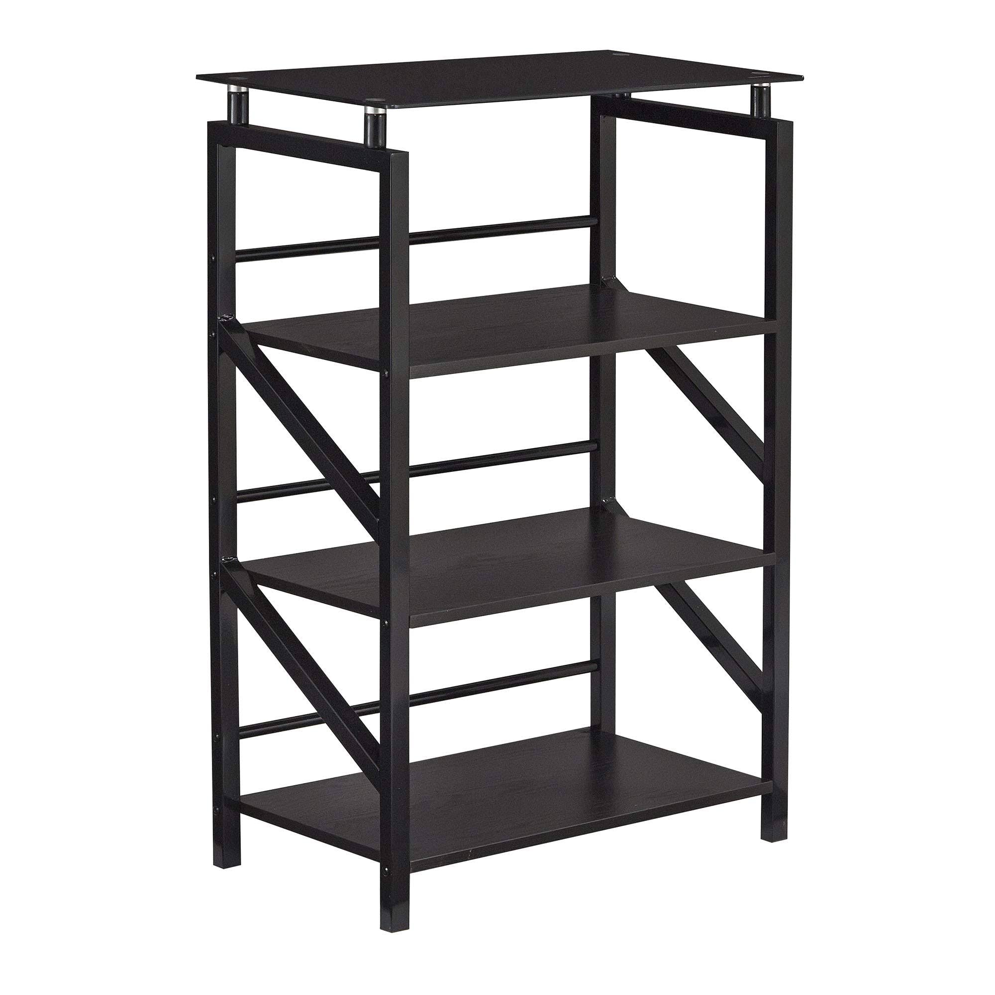 Black Glass Top Bookcase J282863
