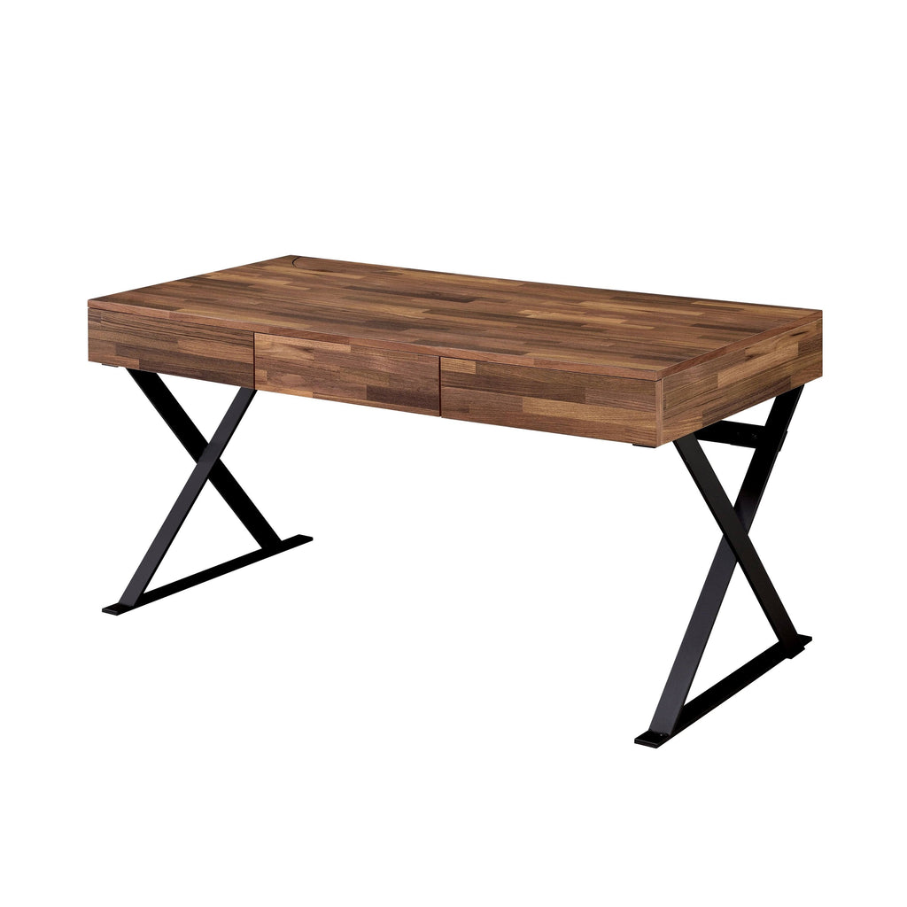 Black Metal 3 Drawer Desk Y15643