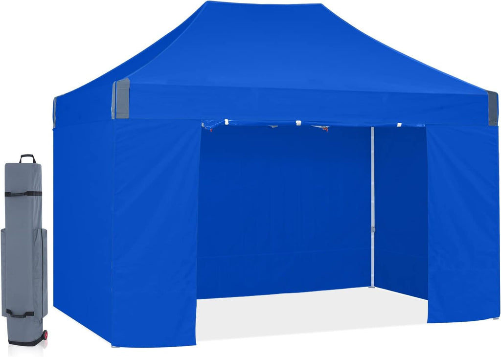 Blue 10'x15' Pop Up Canopy Tent with Removable Sides Walls L505