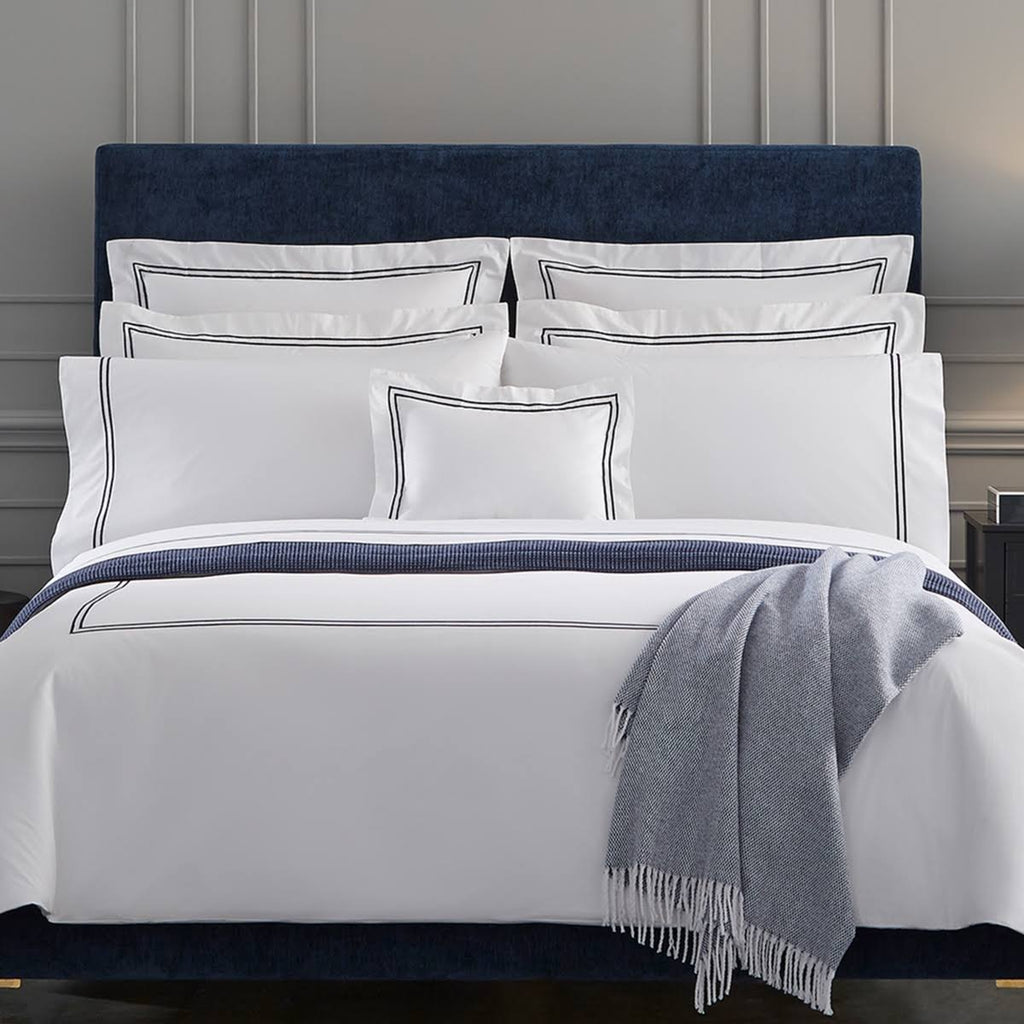 Full/Queen White/Aqua Duvet Cover A3400