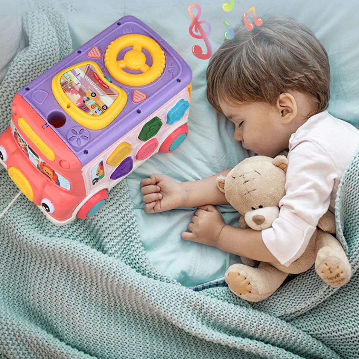 Toddler Music Bus Toys with Light Sound I883