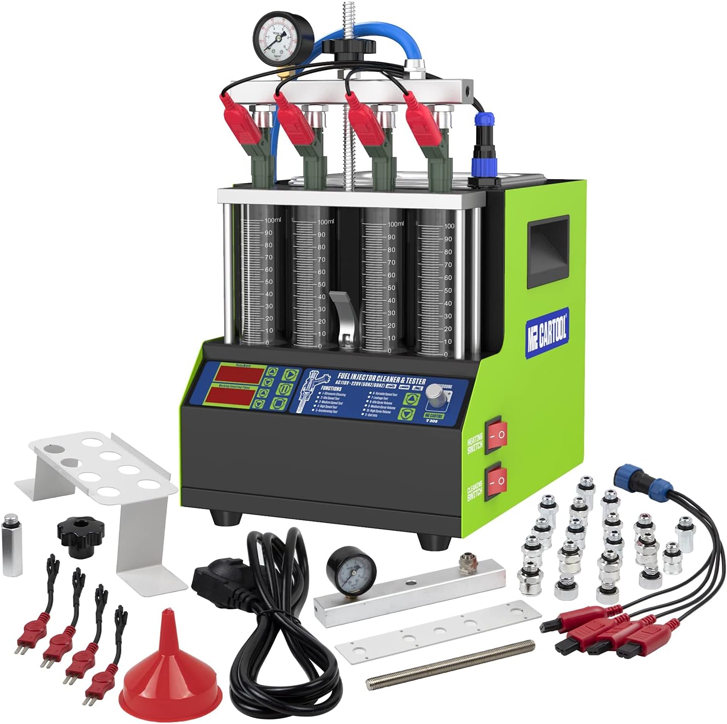 Ultrasonic Fuel Injector Tester Cleaner Machine Kit with 4 Cylinders, 110V P904