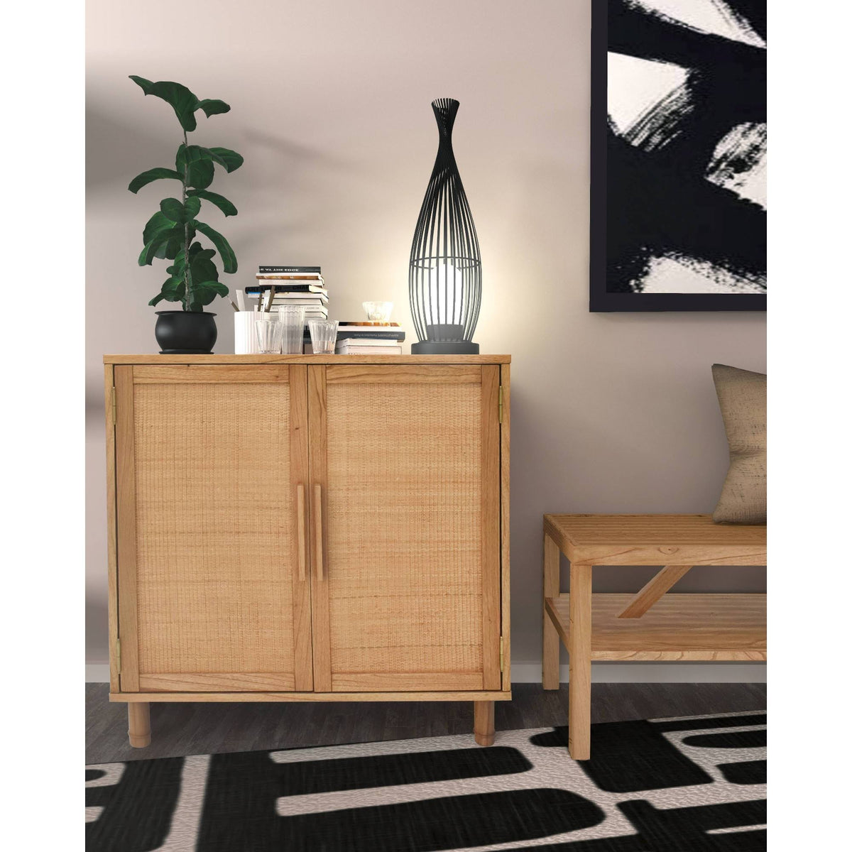Blond 2-Door Cabinet J393