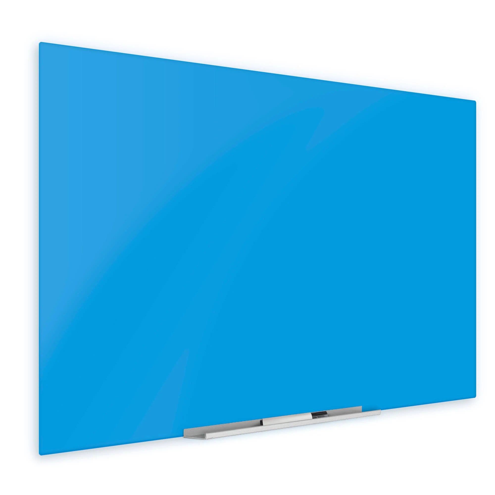 Floating Blue Magnetic Glass Board 48x22 x 60x22 Inches D384
