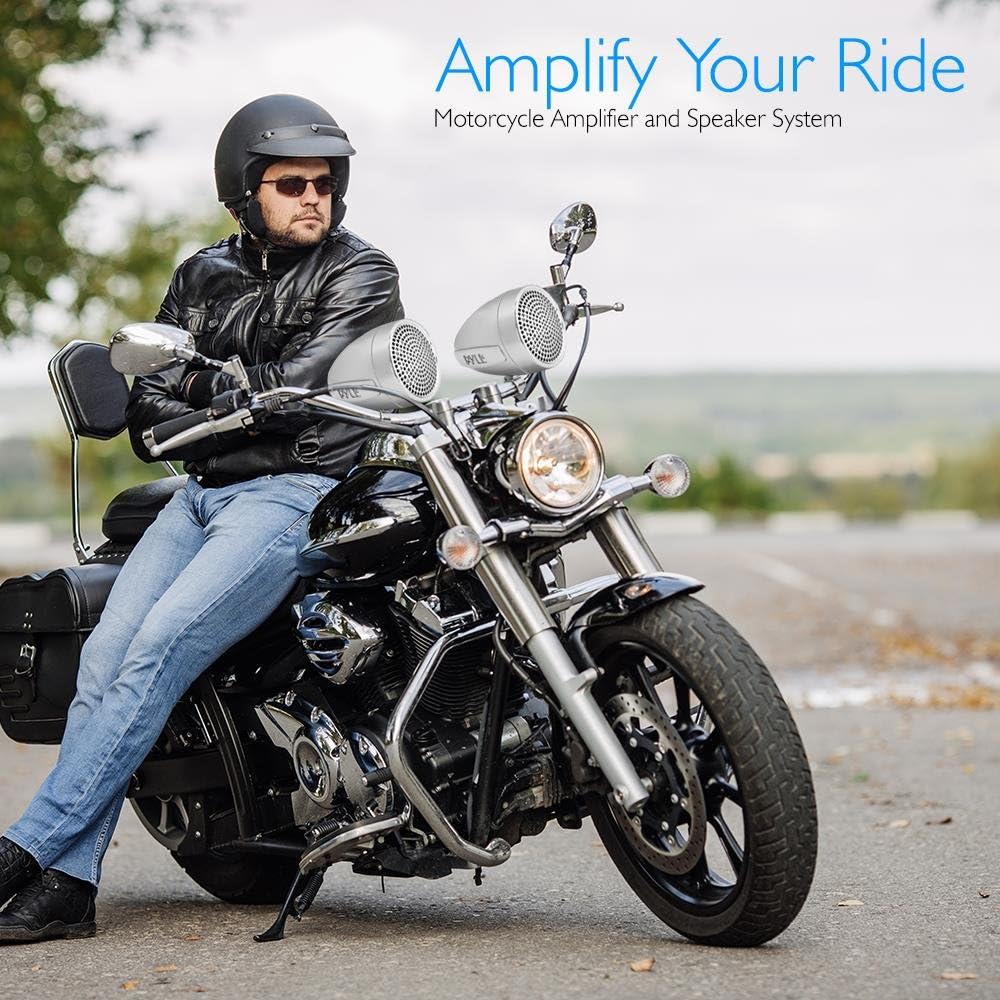 300 Watt Weatherproof Motorcycle Speaker and Amplifier System with Two 2.25 Inch Waterproof Speakers Z610