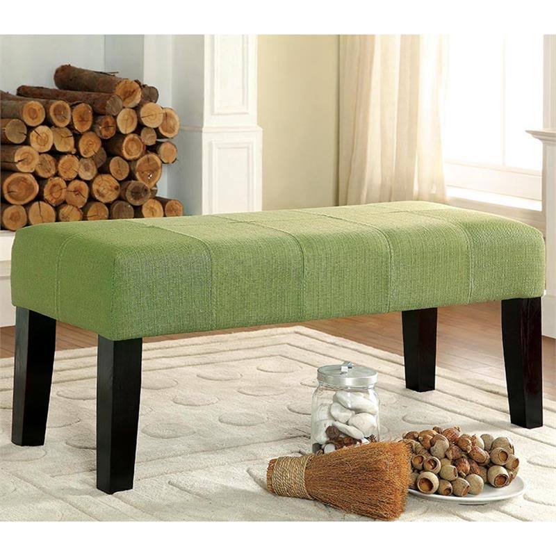 Green Fabric Accent Bench F5452