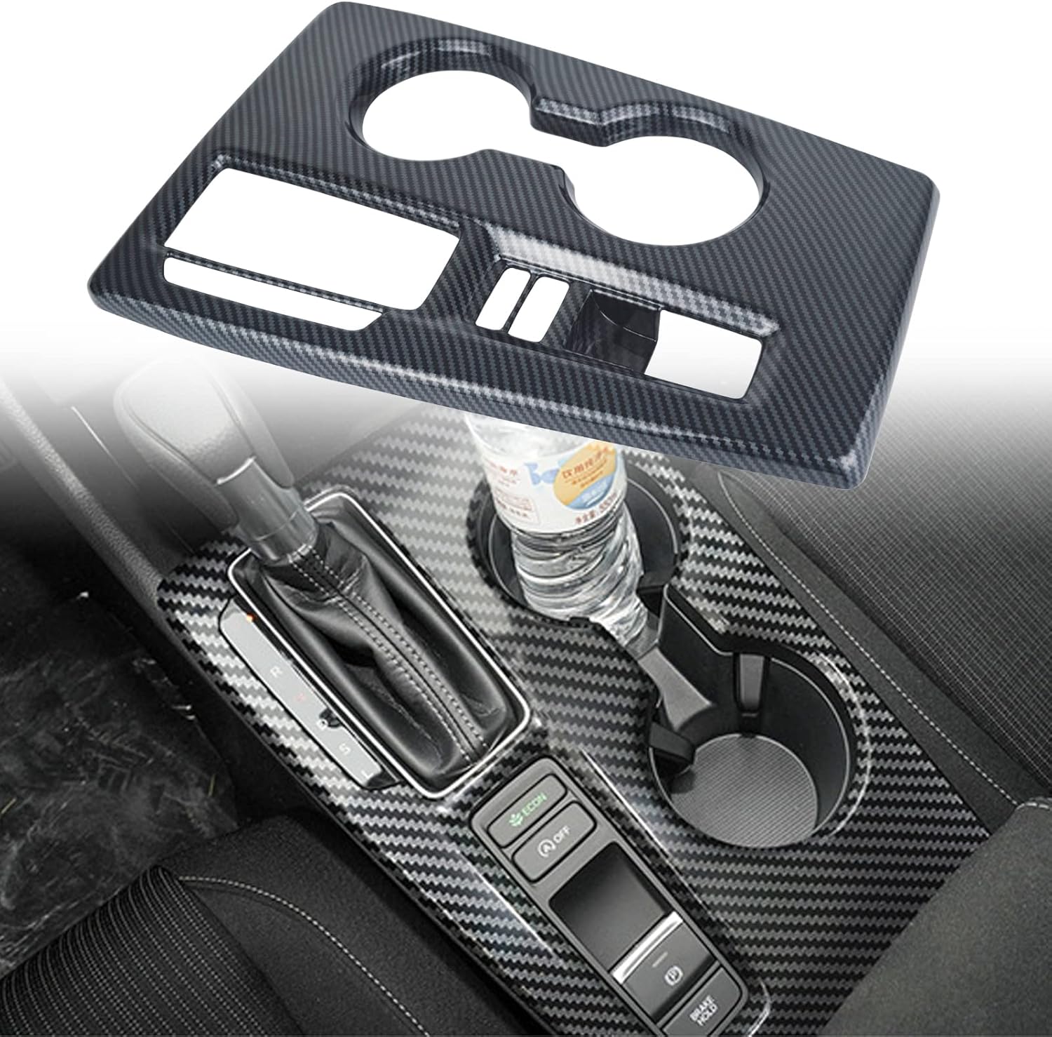 Carbon Fiber Center Console Gear Shift Panel Cover Sticker Interior Trim Decal Pack of 2 K54746
