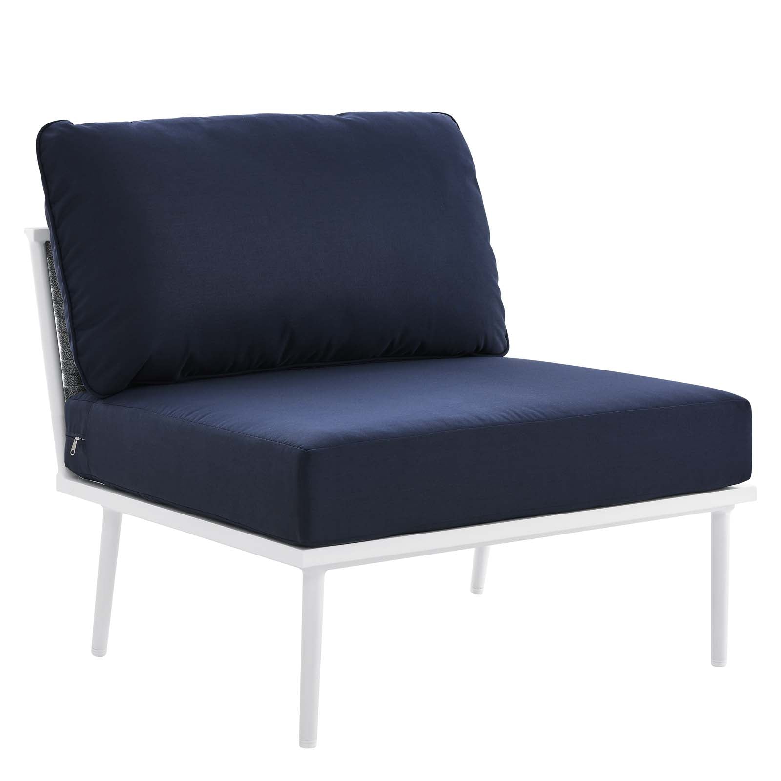 White Navy 9 Piece Aluminum Outdoor Sectional Sofa Set Y380