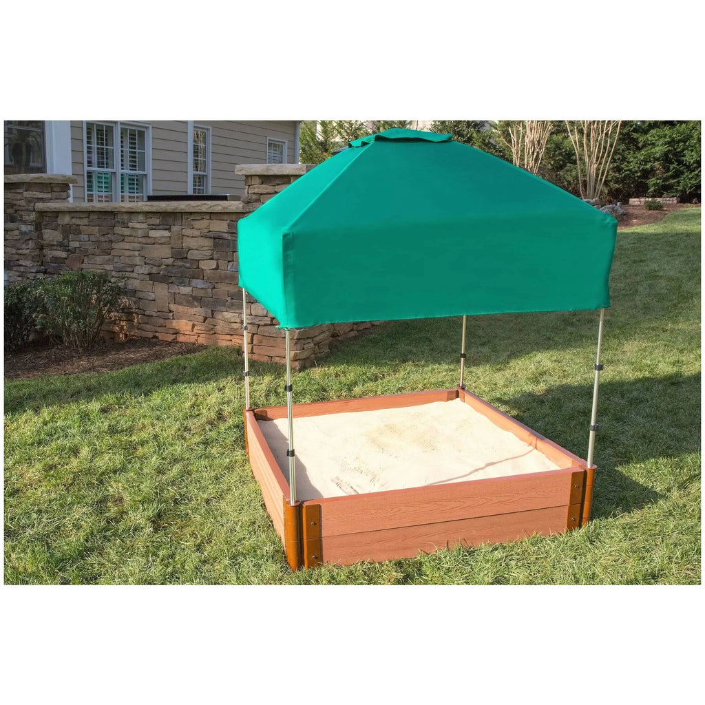 4 ft. x 4 ft. x 11 in. Square Sandbox Composite with Telescoping Canopy/Cover H579